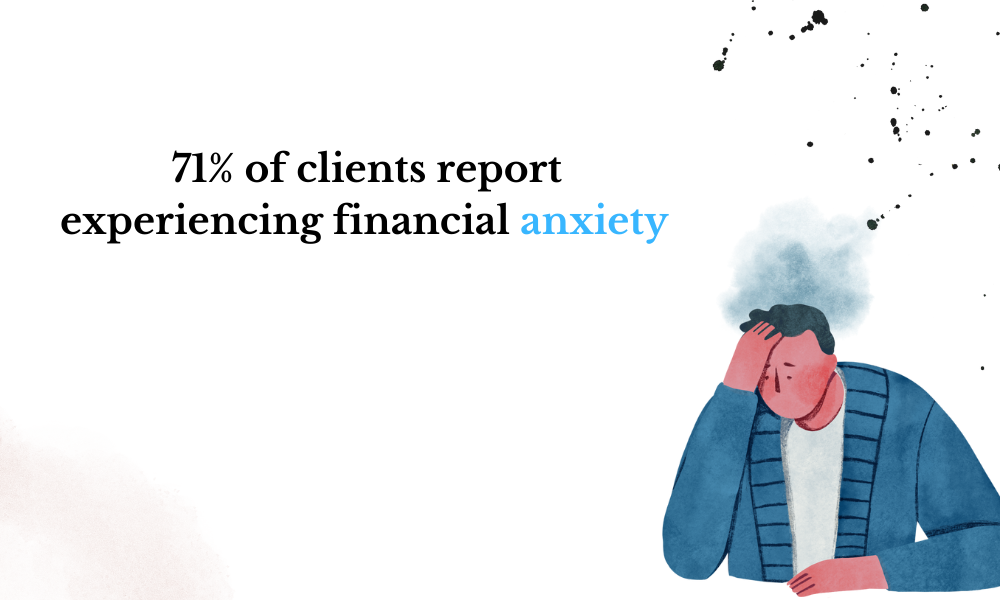 71% of clients report experiencing financial anxiety - Financespiders